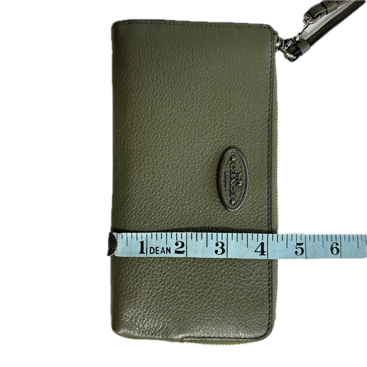 Coach Olive Green Leather Wristlet image indicator(8)