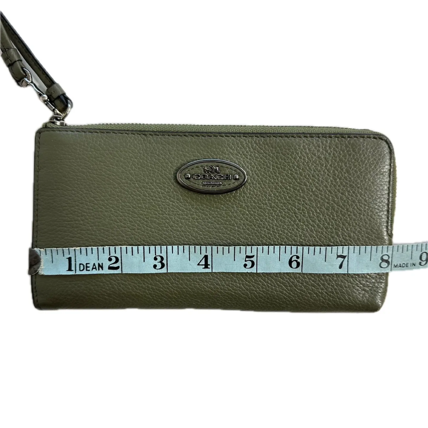 Coach Olive Green Leather Wristlet image indicator(7)