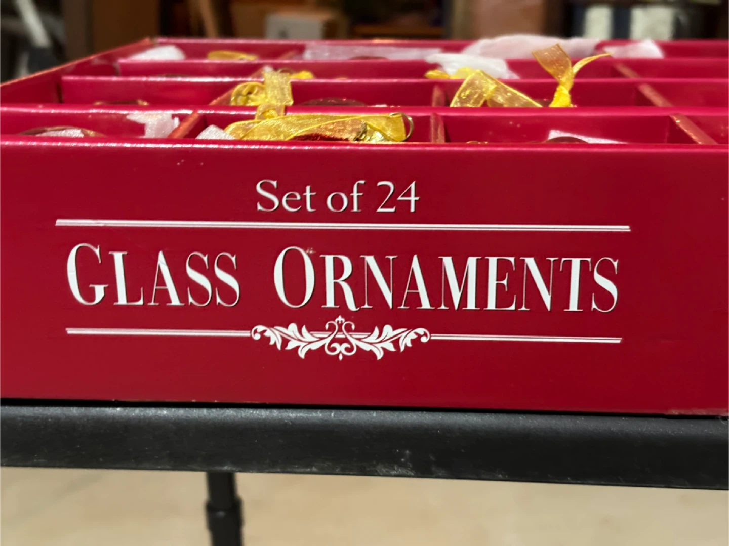 Set of 24 Red Glass Christmas Ornaments - photo 2