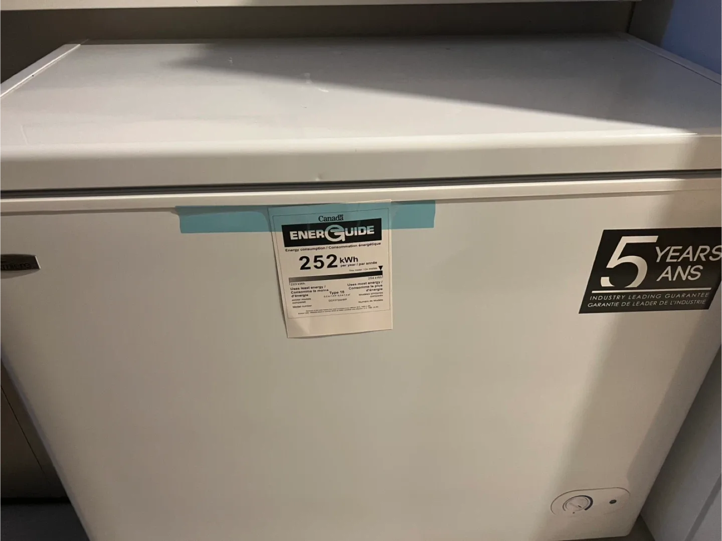 White Chest Freezer - Energy Efficient