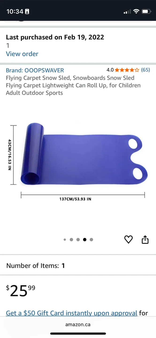 New Flying Carpet Snow Sled - Blue image indicator(2)