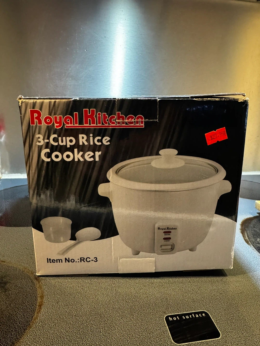 NEW 3-Cup Rice Cooker - White