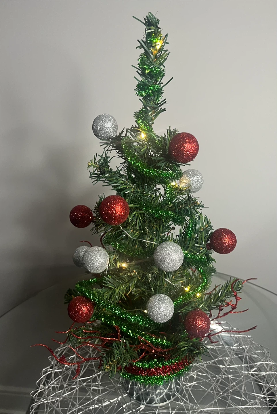 A Handmade Small Decorated Christmas Tree