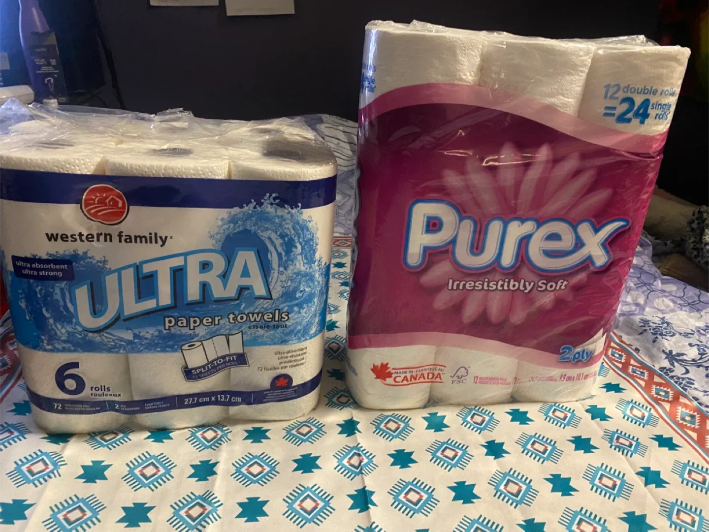 Western Family Ultra Paper Towels & Purex paper rolles