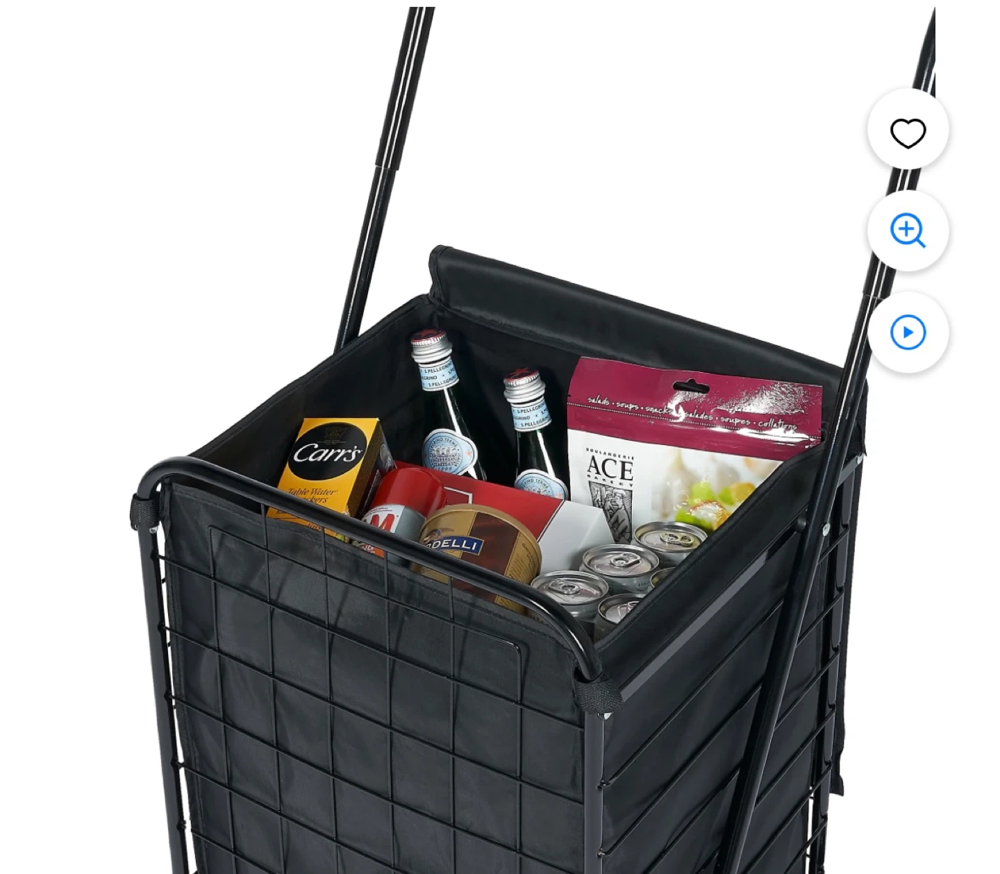 Folding Shopping Cart with Wheels - Black - photo 5