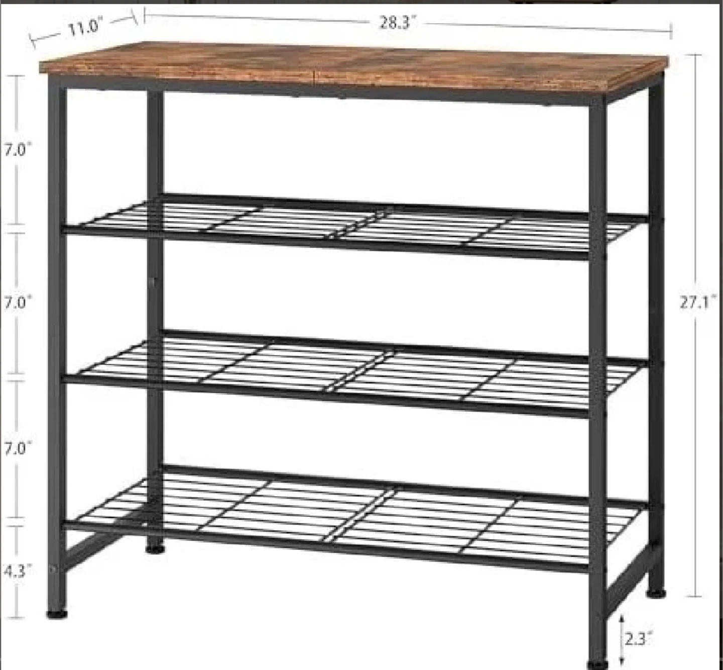 4-Tier Industrial Shoe Rack - photo 2