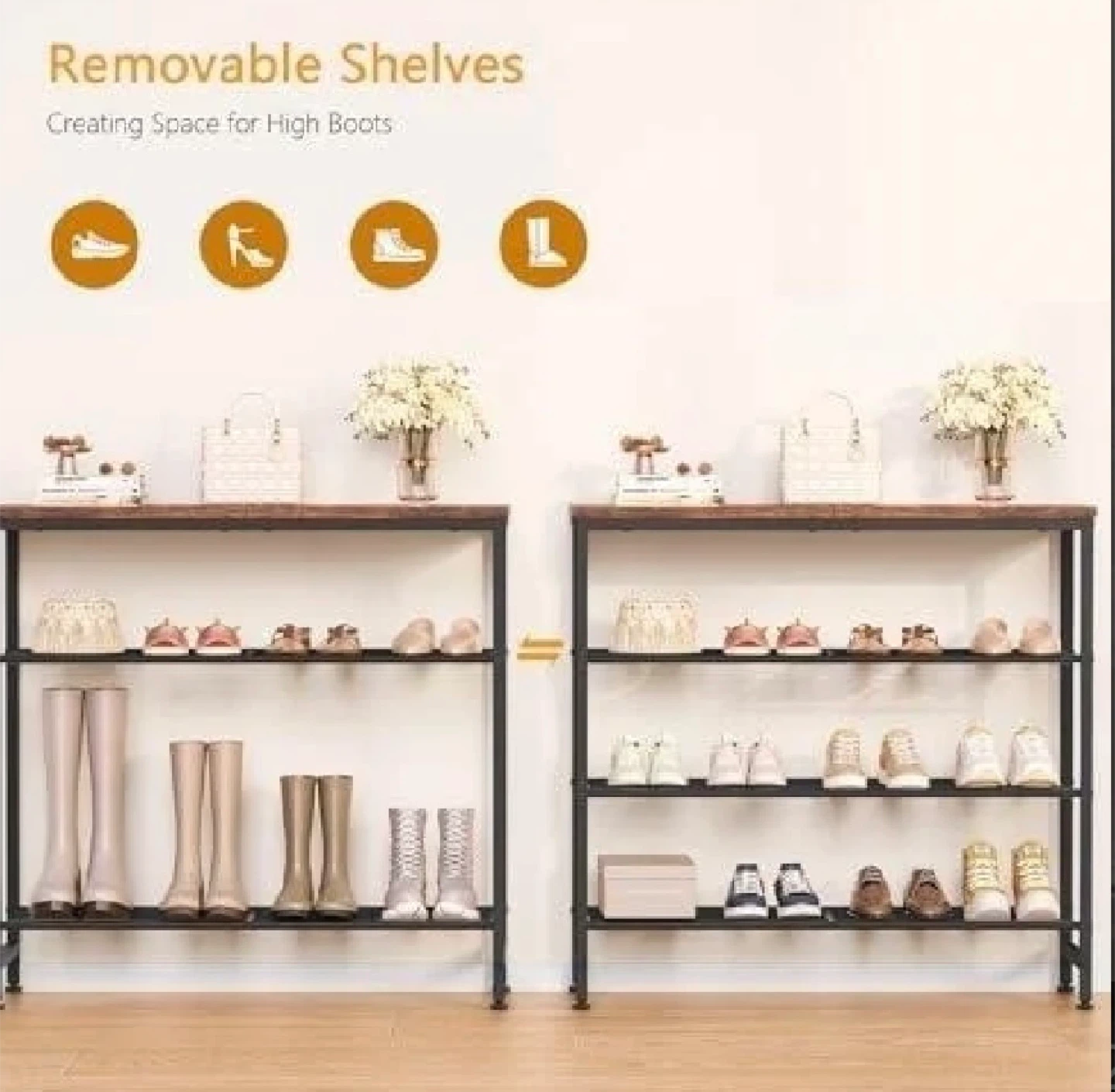 4-Tier Industrial Shoe Rack - photo 3