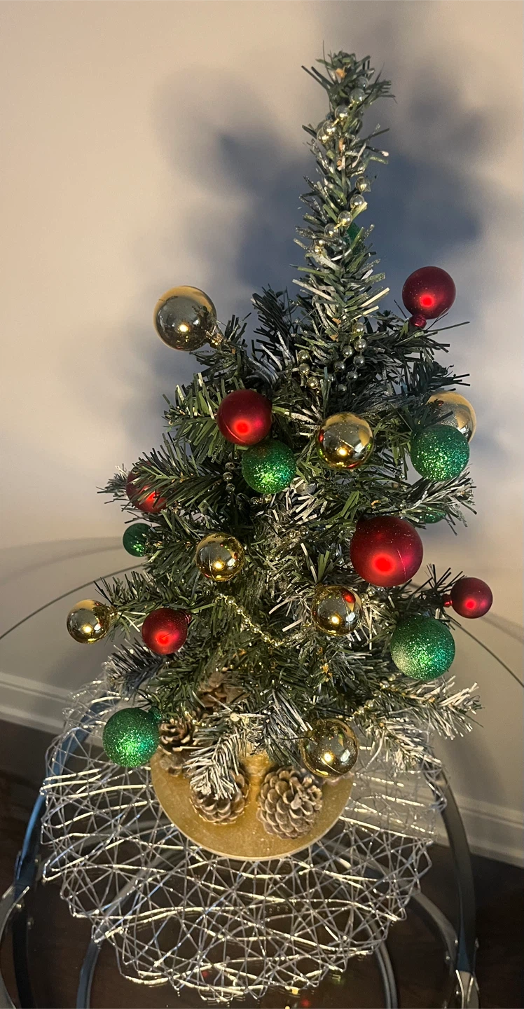A Handmade Small Christmas Tree with Ornaments - photo 4