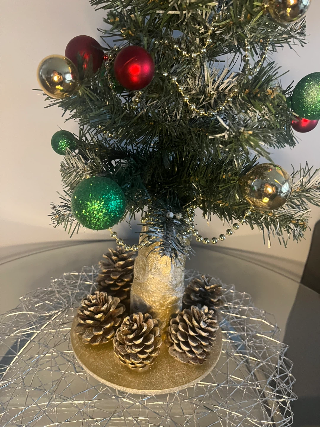 A Handmade Small Christmas Tree with Ornaments - photo 2