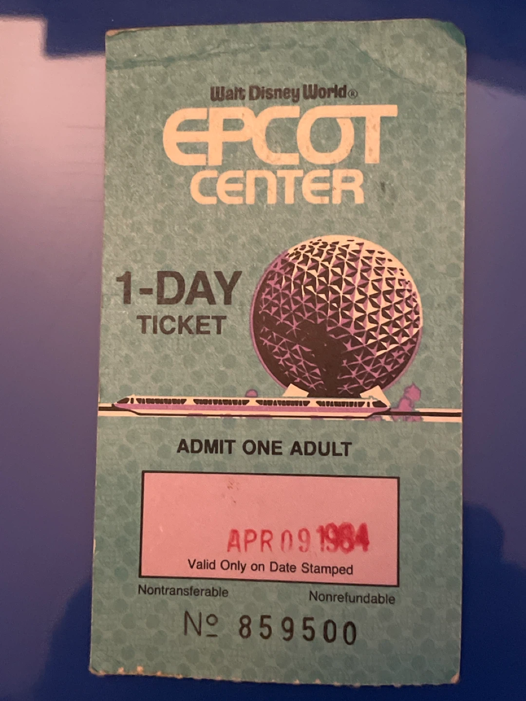 Vintage EPCOT Center 1-Day Ticket