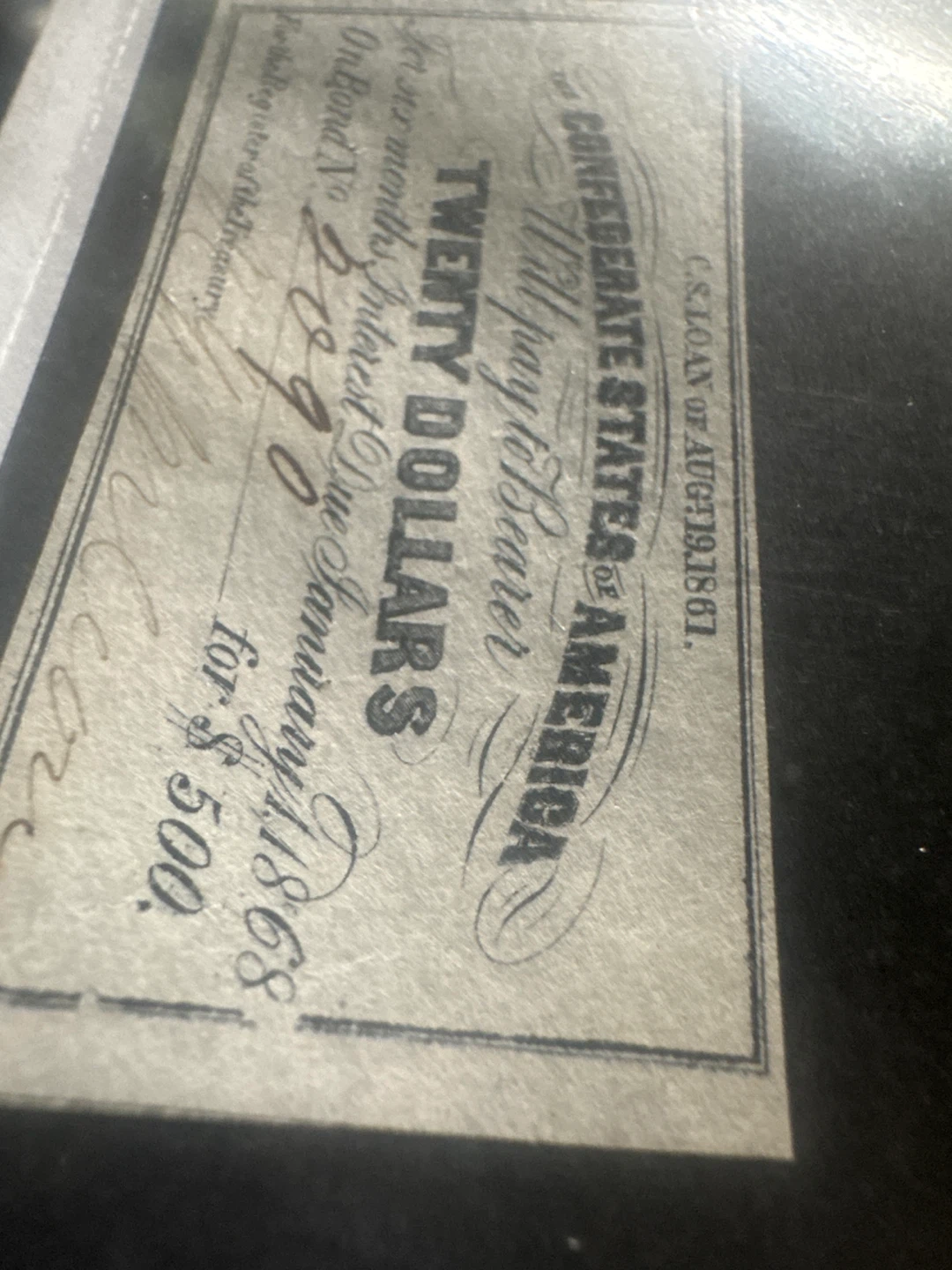 1861 Confederate States of America bonds note - photo 5