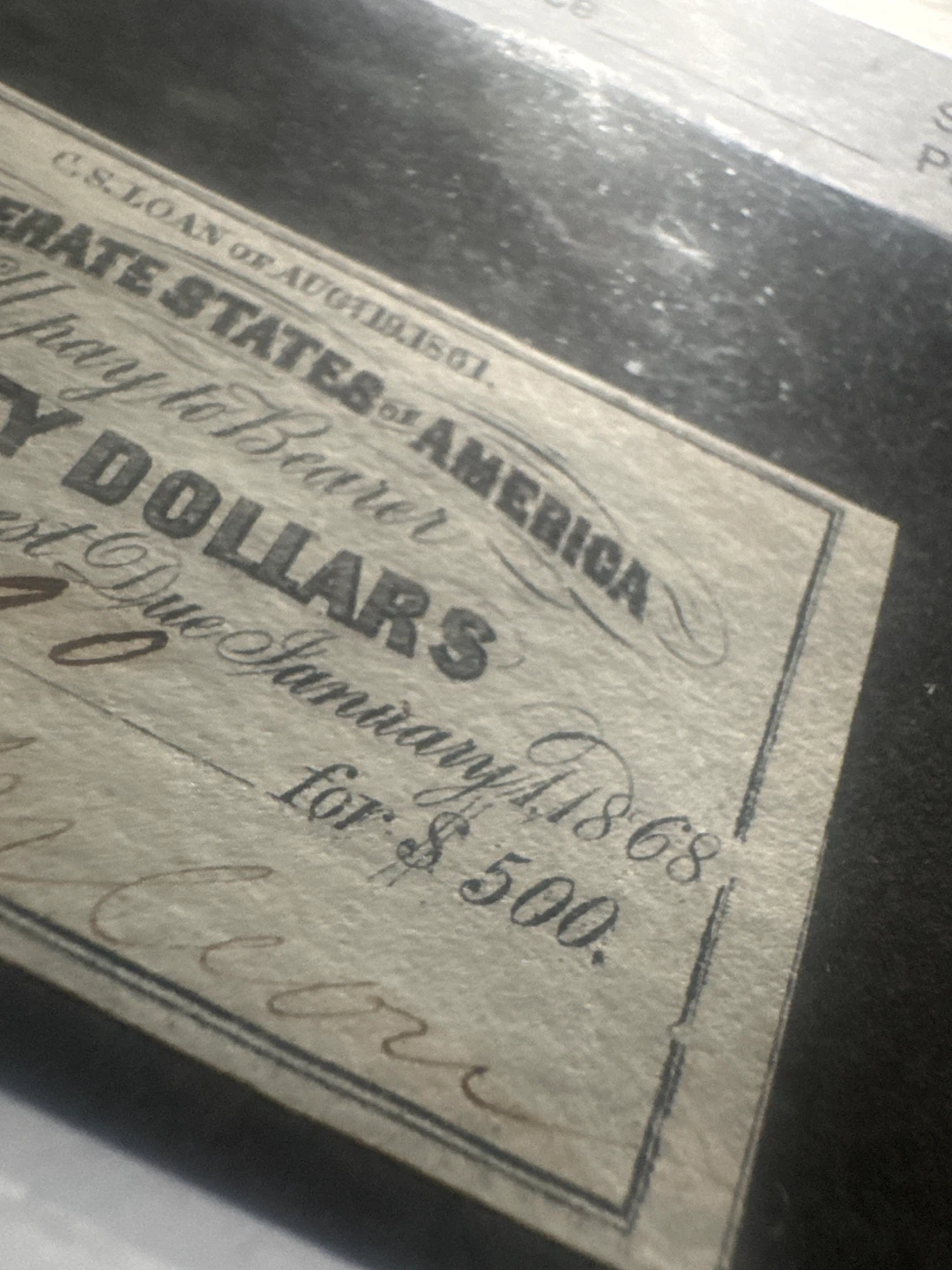 1861 Confederate States of America bonds note - photo 4