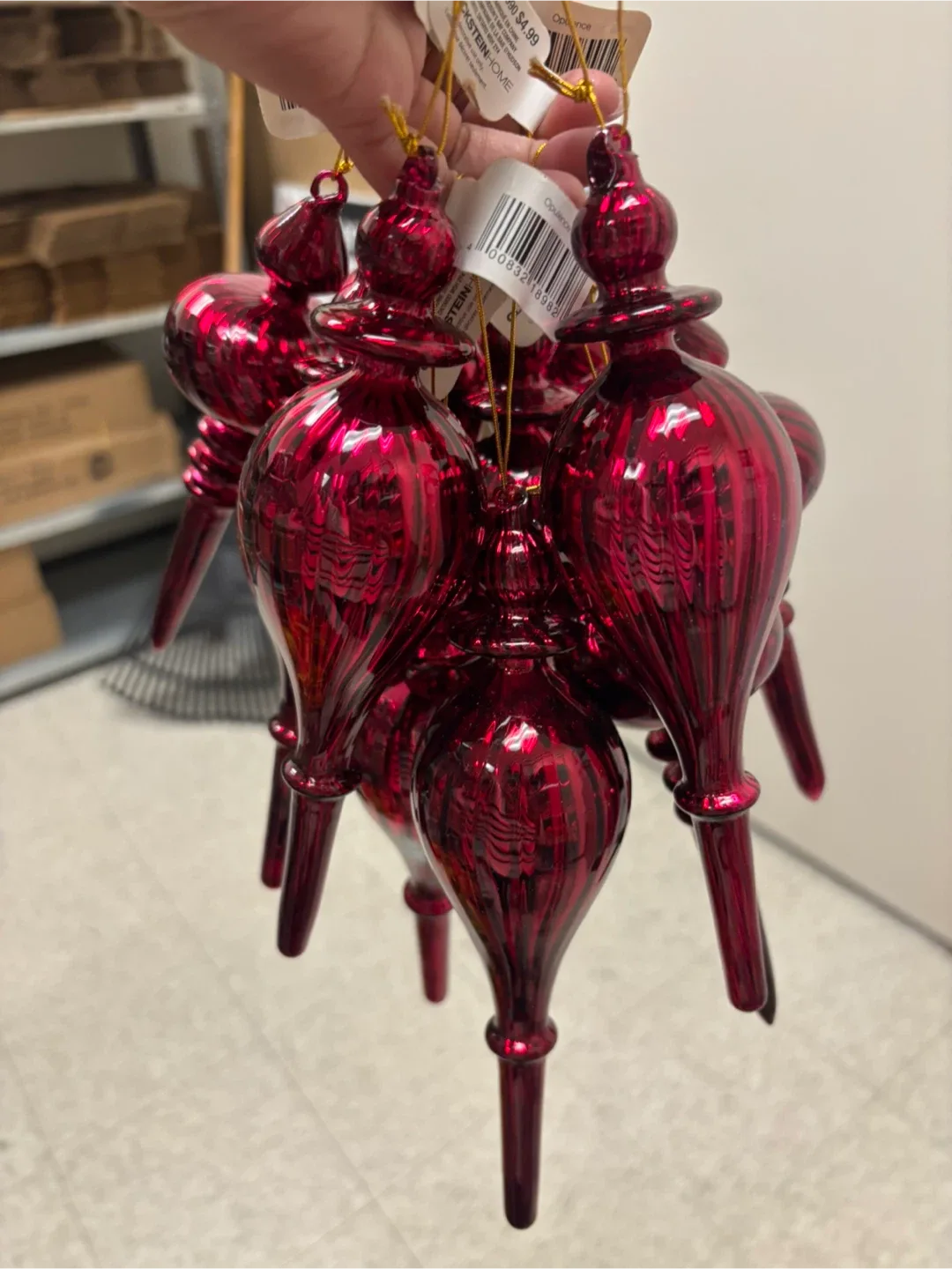 GlucksteinHome Red Christmas Ornaments