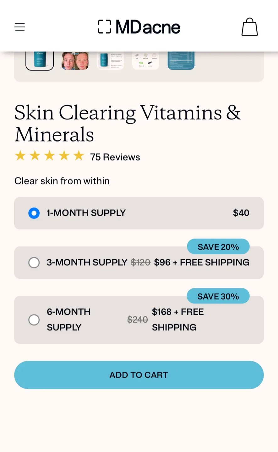 MDacne Customized Skin Clearing Supplements image indicator(2)