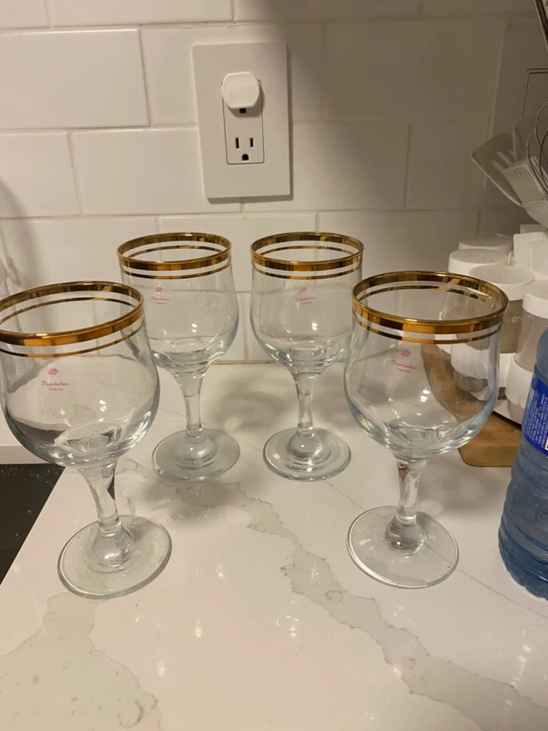 Pasabahce Gold Rim Wine Glasses (Set of 4) image indicator(4)