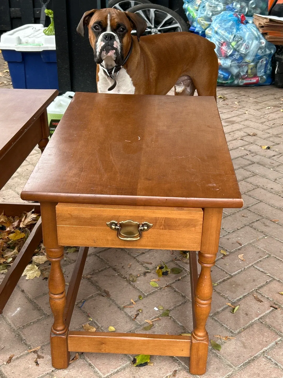 Pair of Wooden Side Tables with Drawers