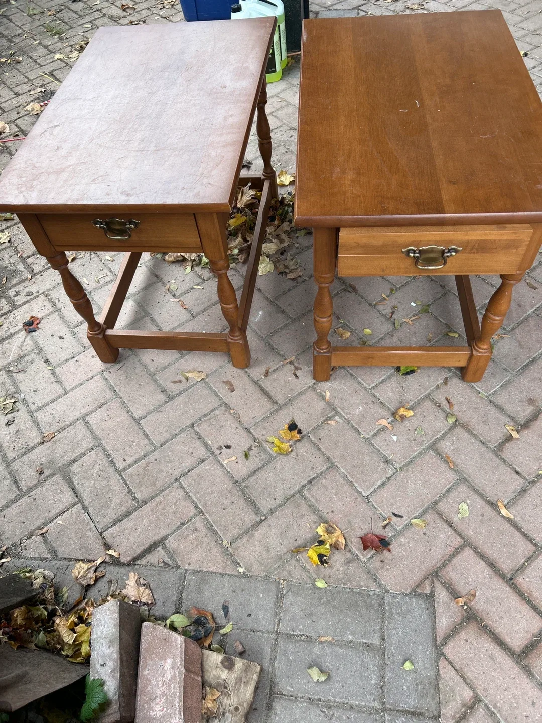 Pair of Wooden Side Tables with Drawers image indicator(2)