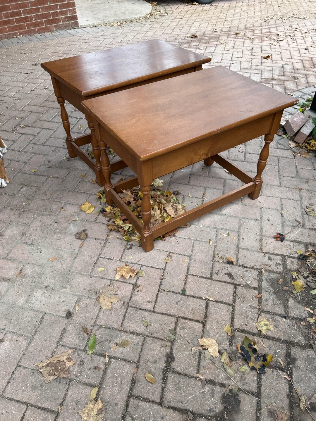Pair of Wooden Side Tables with Drawers image indicator(3)