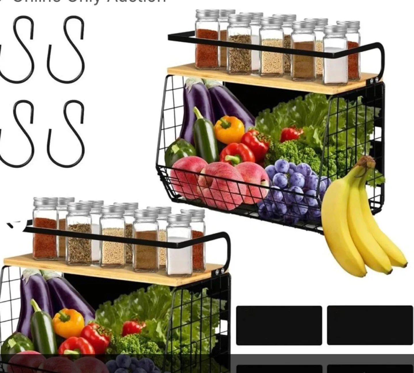 New 2-Pack Magnetic Fridge Shelf w/ Wood Lid image indicator(3)