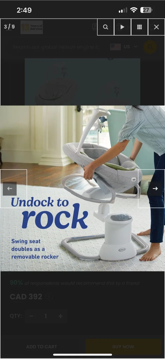 Graco 2-in - 1 swing and rocker image indicator(2)