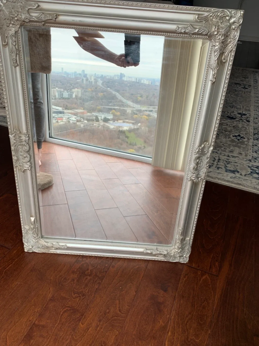 Ornate Silver Framed Mirror