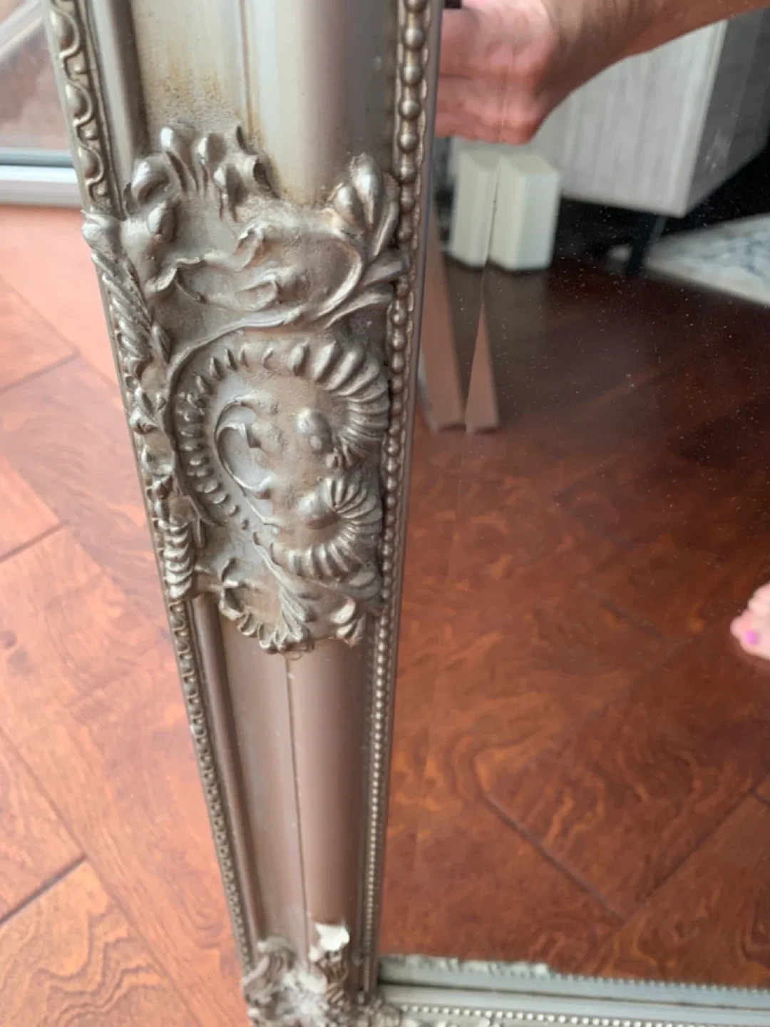 Ornate Silver Framed Mirror image indicator(3)