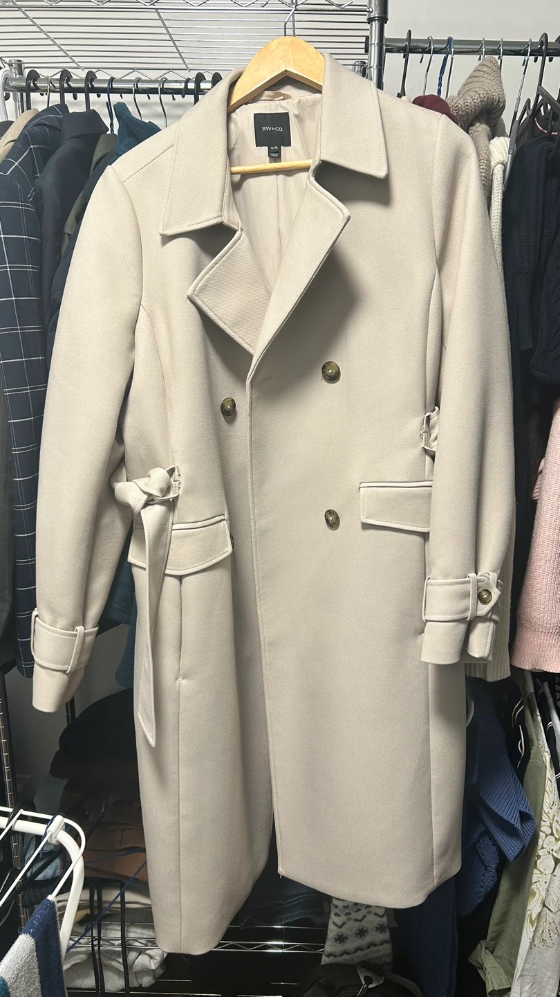 RW&CO. Beige Trench Coat - Size XL - photo 2