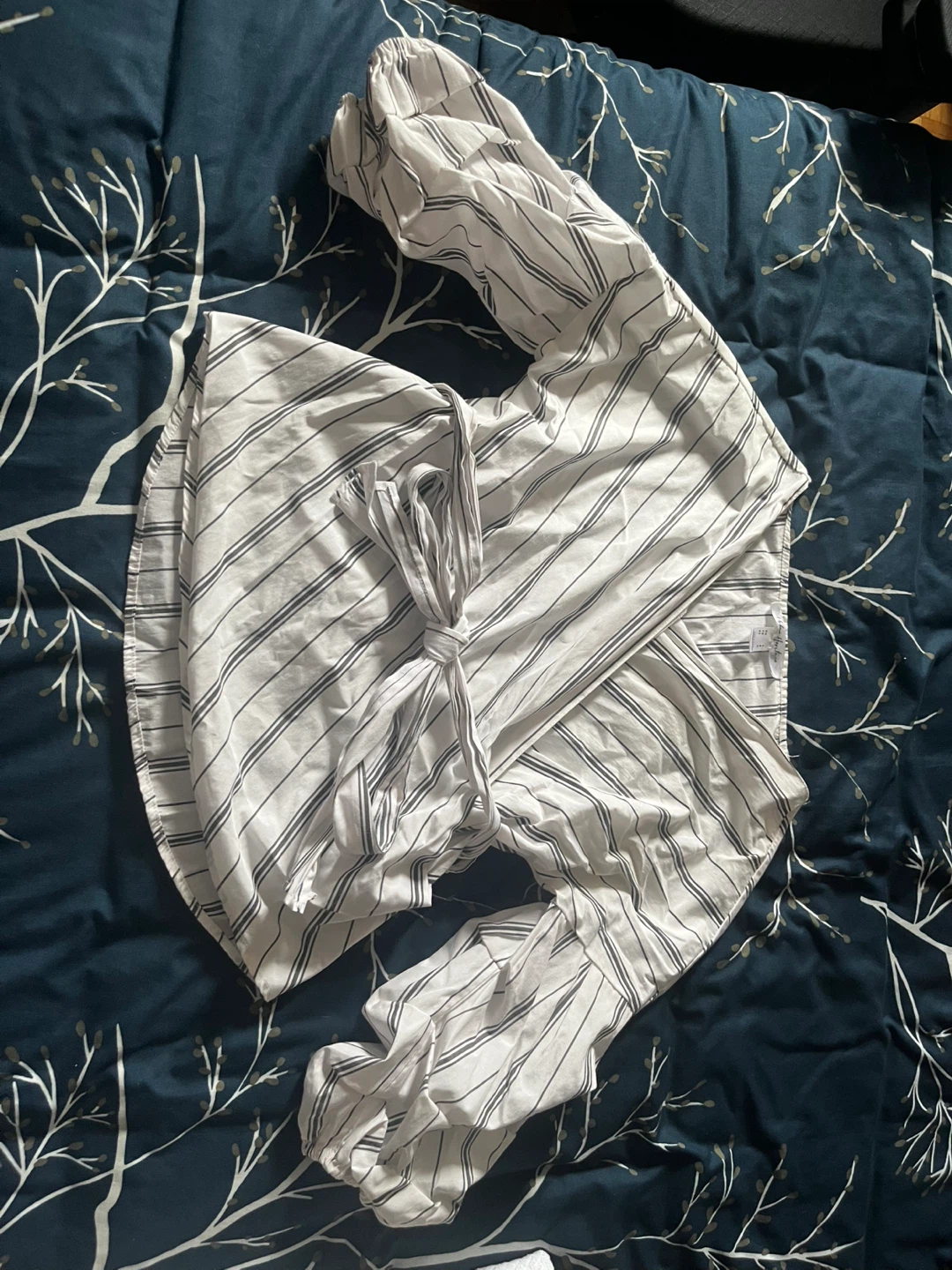 Urban Heritage Striped Wrap Blouse - Size S