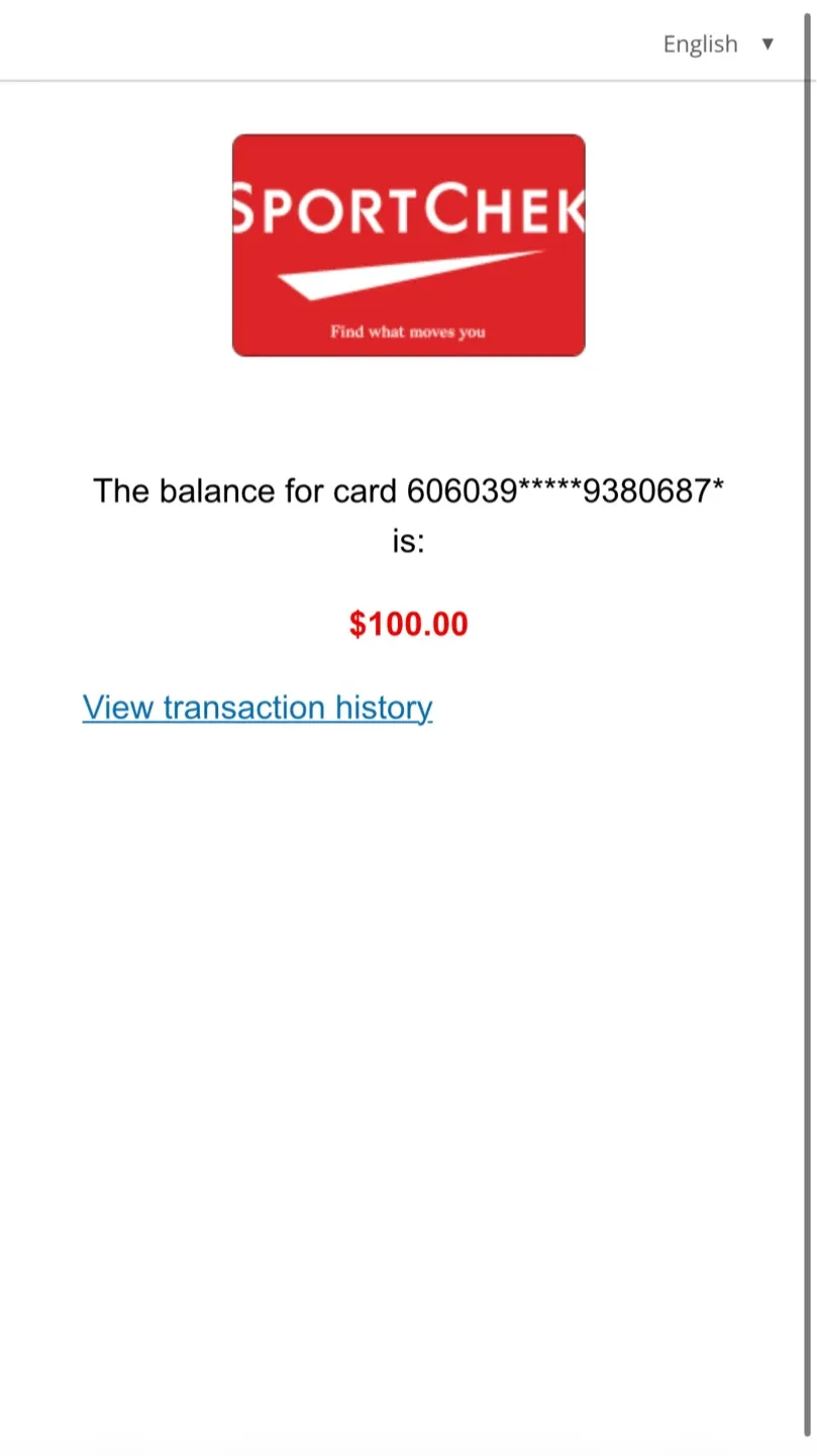 Sport Chek $100 Giftcard