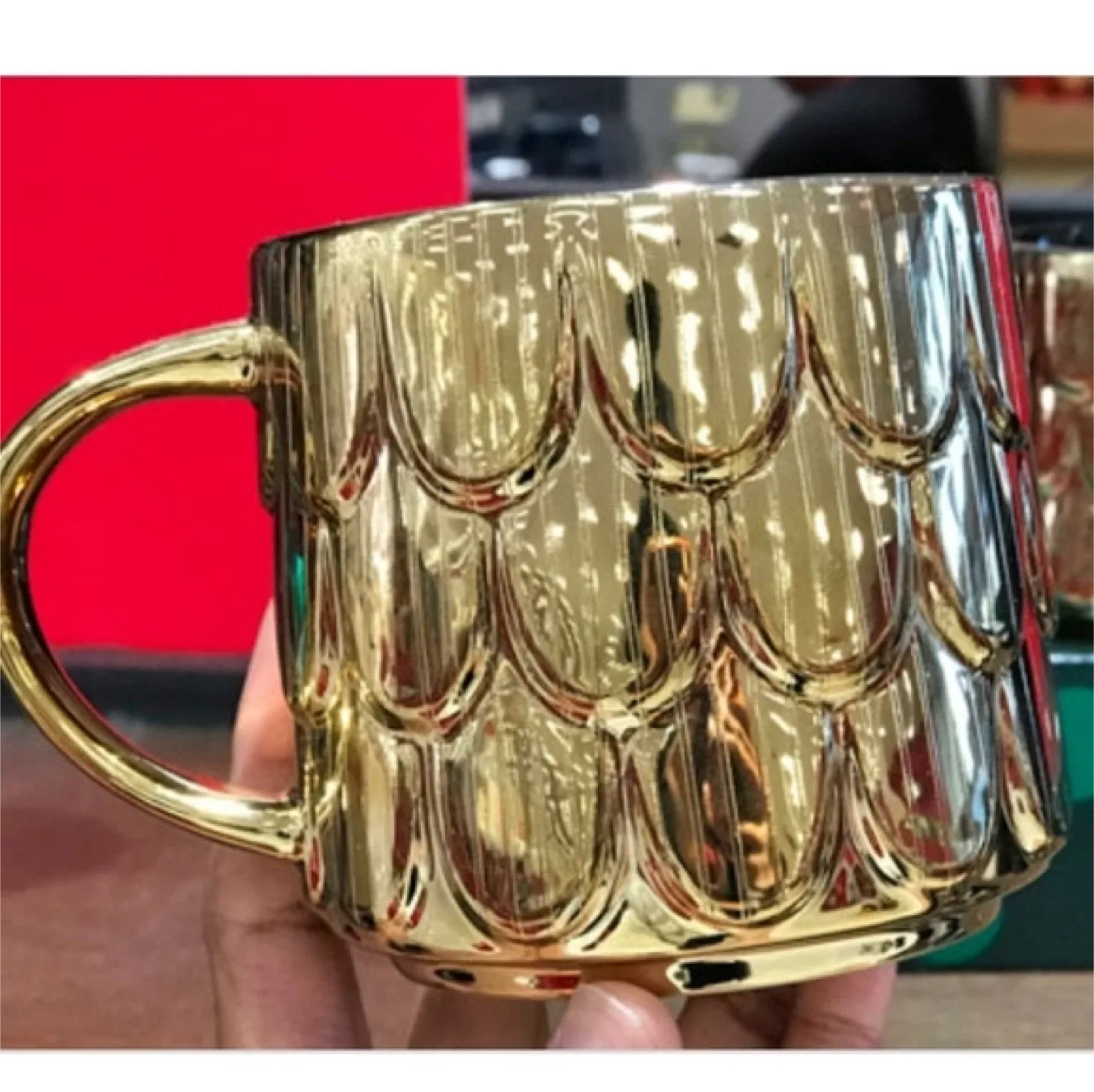 Limited Edition Starbucks Gold Christmas Mug