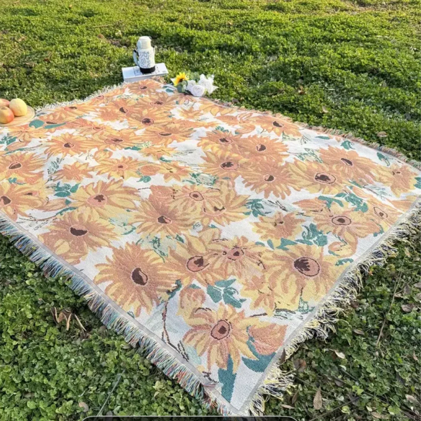 New Sunflower Picnic Blanket