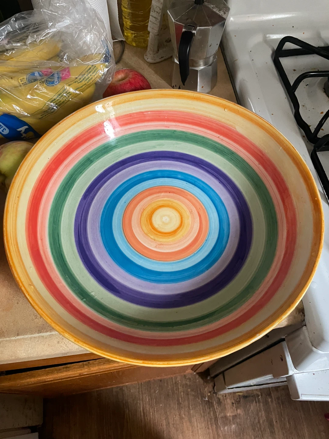 Colorful Striped Fruit Bowl - Large - photo 3