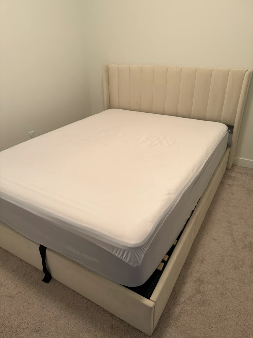 Queen Size Storage Bed Frame - Cream - photo 2