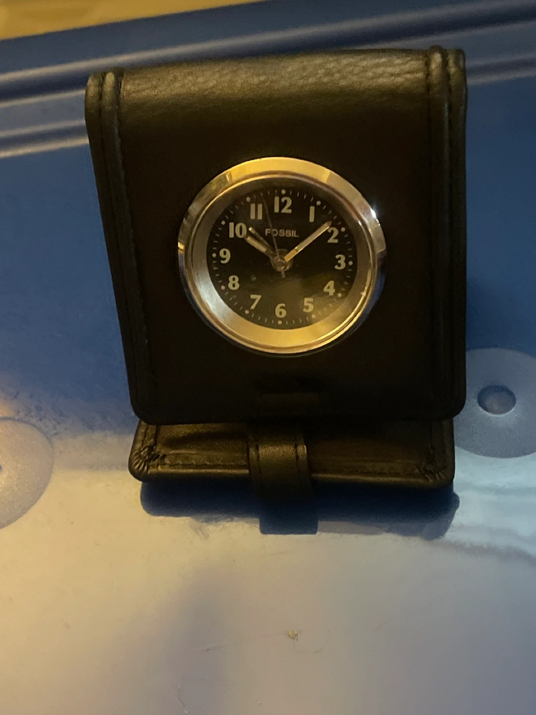 Fossil Travel Alarm Clock Genuine Leather Case - photo 4