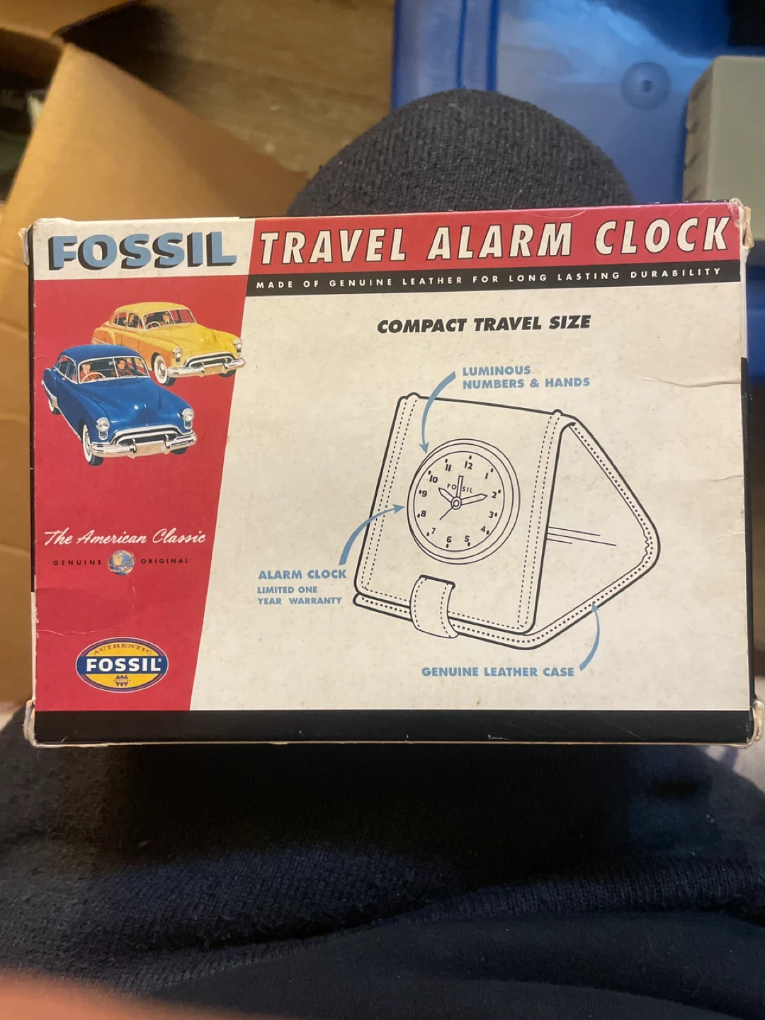 Fossil Travel Alarm Clock Genuine Leather Case - photo 2