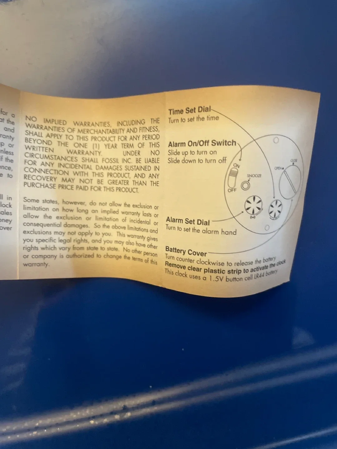 Fossil Travel Alarm Clock Genuine Leather Case image indicator(8)