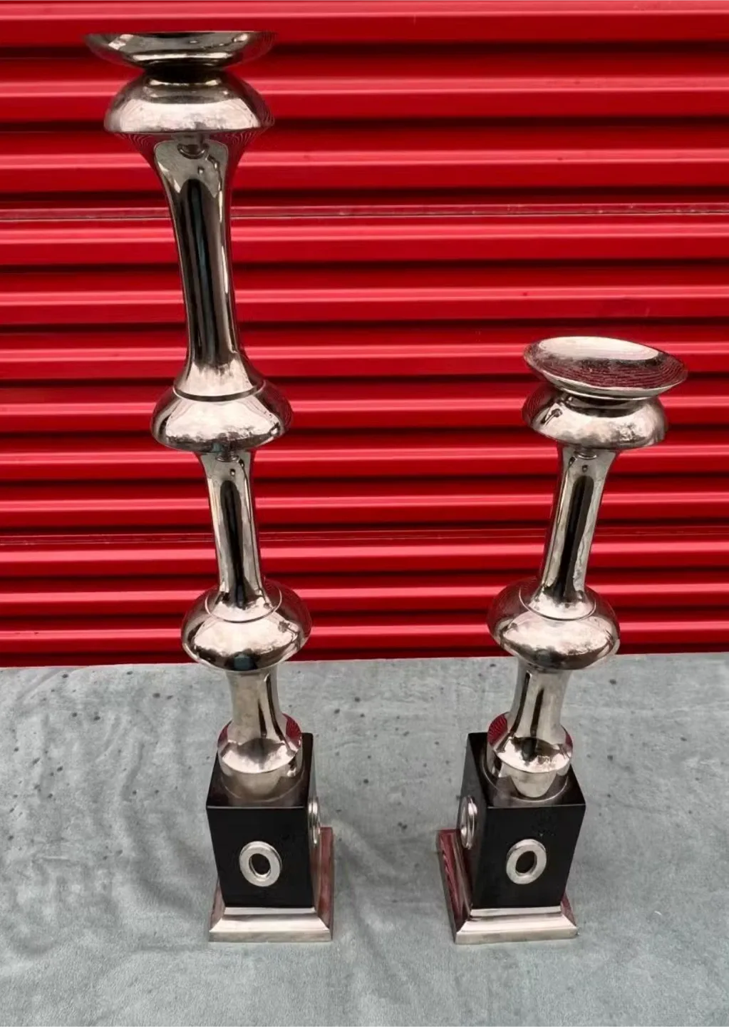 Silver Candlestick Holders - Pair