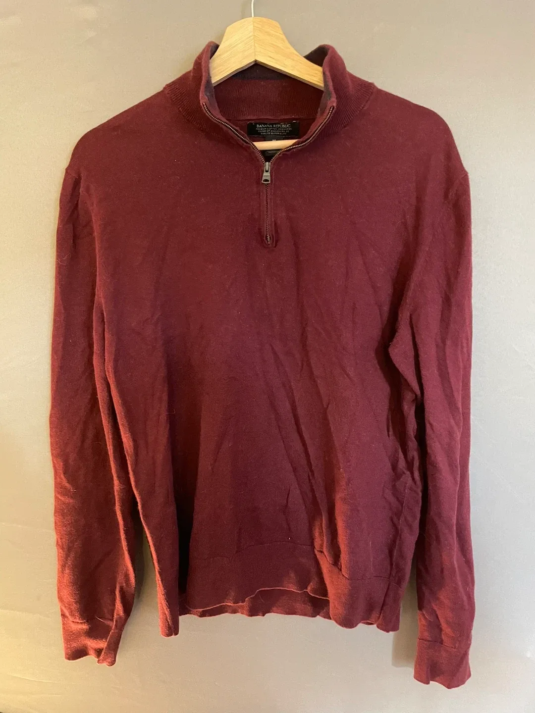 Banana Republic Cotton-Cashmere Quarter-Zip Sweater
