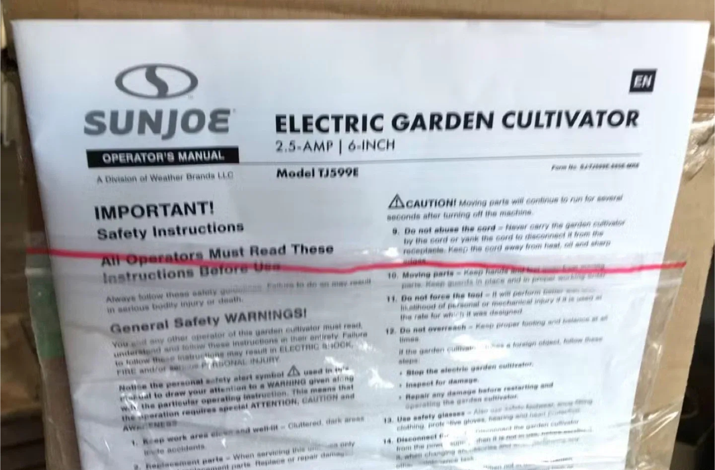 New Sun Joe TJ599E Electric Garden Cultivator image indicator(2)