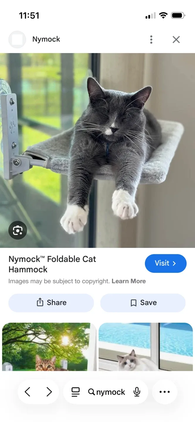 Nymock Foldable Cat Hammock - Plush & Comfy