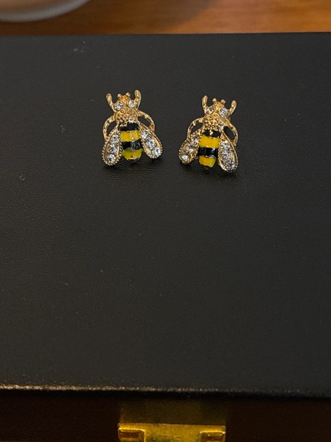 Bee Stud Earrings - Gold Tone