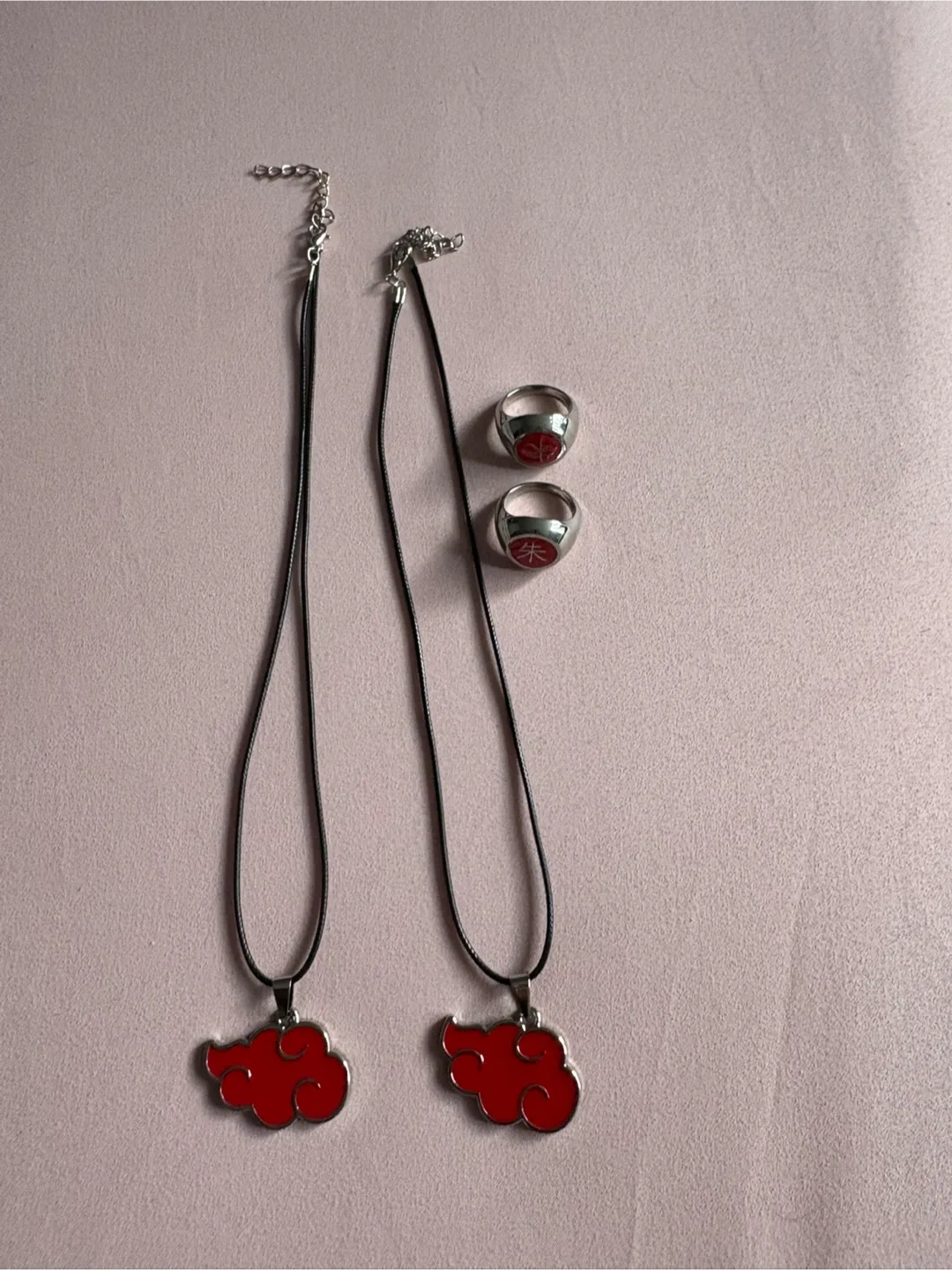 Akatsuki Cloud Necklace & Ring Set - Naruto Anime image indicator(3)