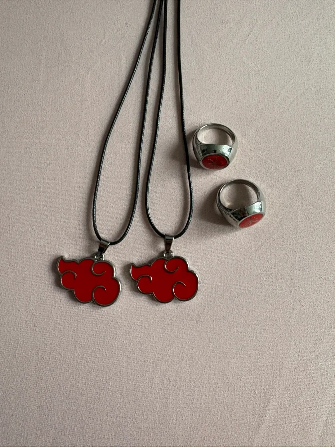 Akatsuki Cloud Necklace & Ring Set - Naruto Anime