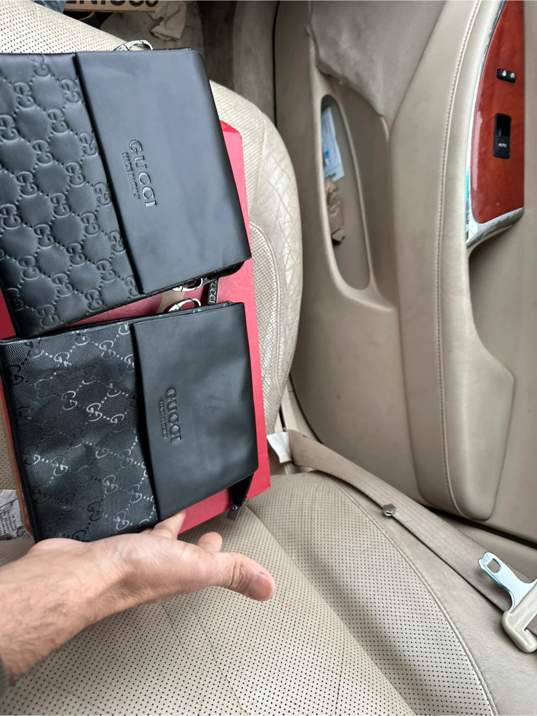 Gucci Black Leather Clutch - Brand New