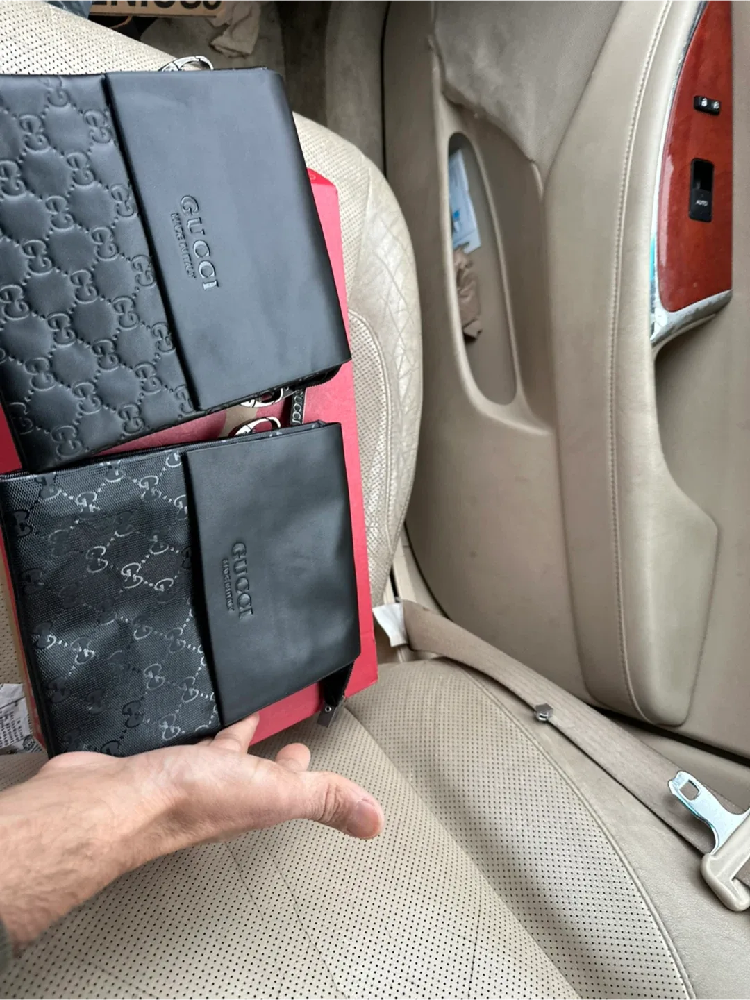 Gucci Black Leather Clutch - Brand New