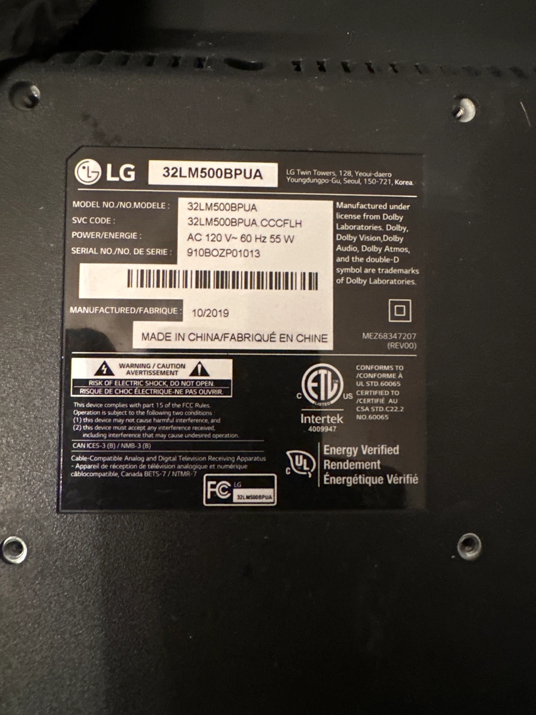 LG 32LM500BPUA 32" LED TV - photo 2