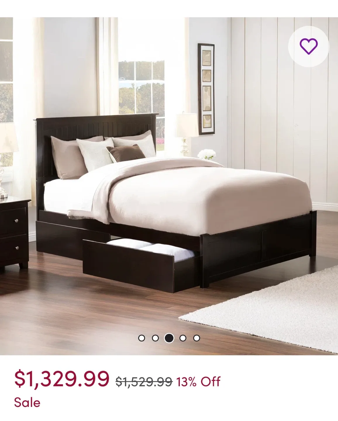 Espresso Brown Queen Size Bed Frame