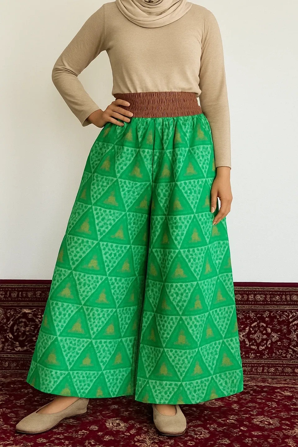 Green Patterned pant