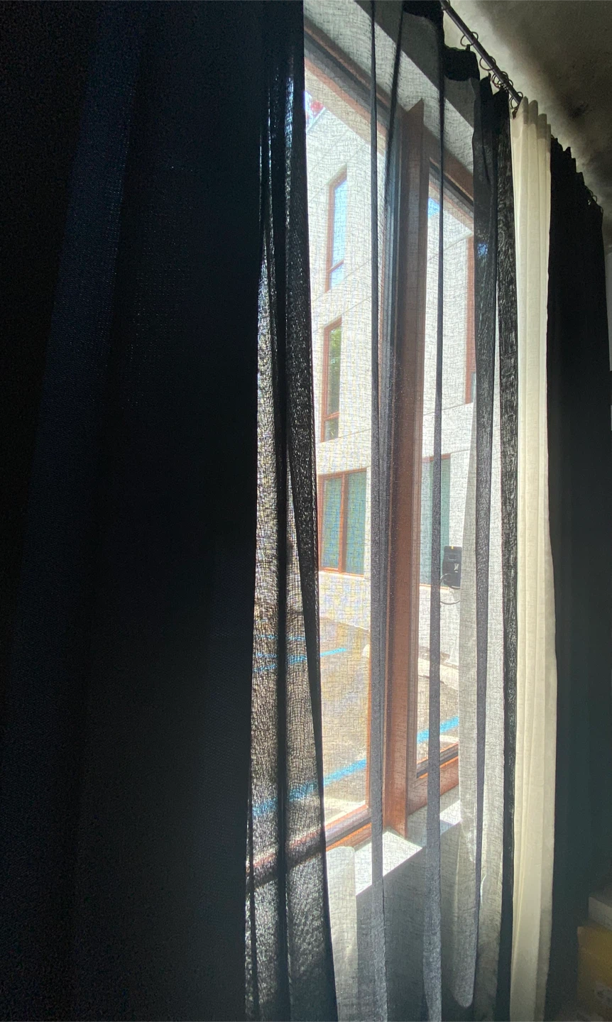 Extra Wide Linen Sheer Curtains Black - photo 5