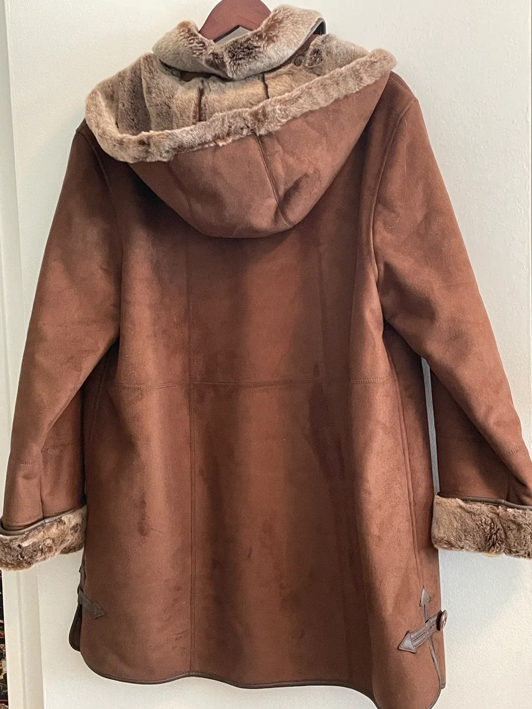 Brown Faux Suede Coat by Fennelli Studio image indicator(2)